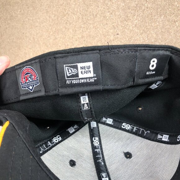 West Virginia Black Bears New Era 59Fifty Fitted Hat Size 8 Black Gold Embroider - Picture 9 of 11